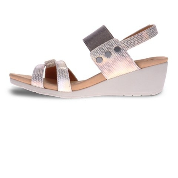 Revere Cream Tahiti  Genuine Calf Leather  Sandal - Metallic Accents, 8 - Picture 2 of 7